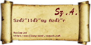 Szőllősy Azár névjegykártya
